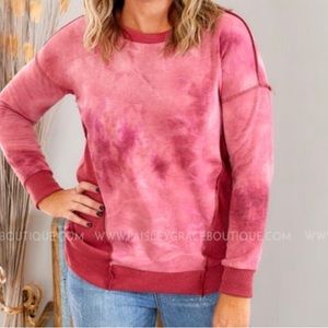 NWOT Sew in Love Lightweight Sweatshirt, size 3x, Rose Tie Die